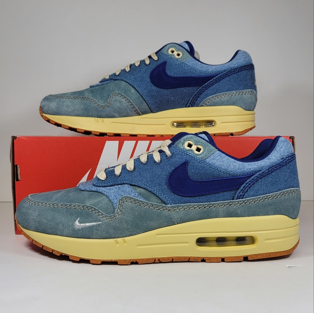 Nike Air Max 1 PRM Dirty Denim Shoes Mineral Slate (DV3050-300) Mens Size 10.5